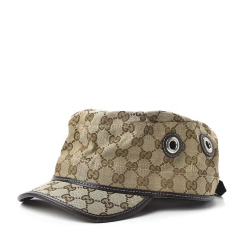 gucci hat navy|Gucci monogram military hat.